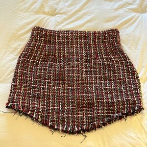 Olivaceous knit mini skirt